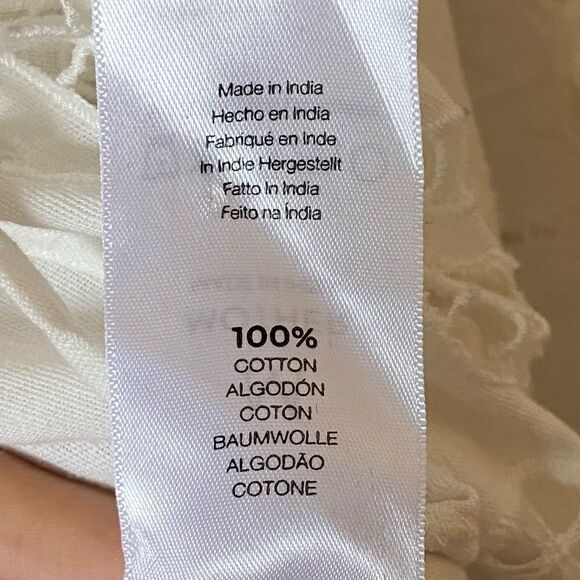 NWT Mother The Social Butterfly 100% Cotton Crop White Top Blouse Size M - Picture 12 of 12